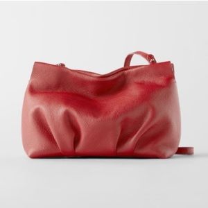 Zara Leather Gathered Crossbody bag